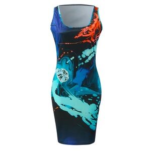 Women'S Scoop Neck Bodycon Tank
Stretch Sleeveless Midi Pencil Dress 🦋🦋🦋🦋